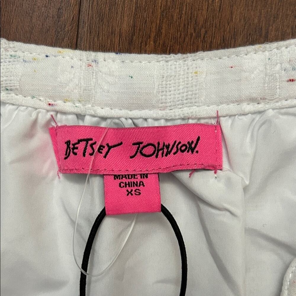 Betsey Johnson Spectator Tiered Midi Dress, White & Colored Speckles SizeXS, NWT - Picture 14 of 16
